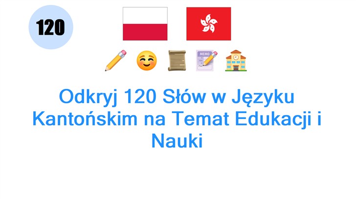 Odkryj 120 Słów w Języku Kantońskim na Temat Edukacji i Nauki